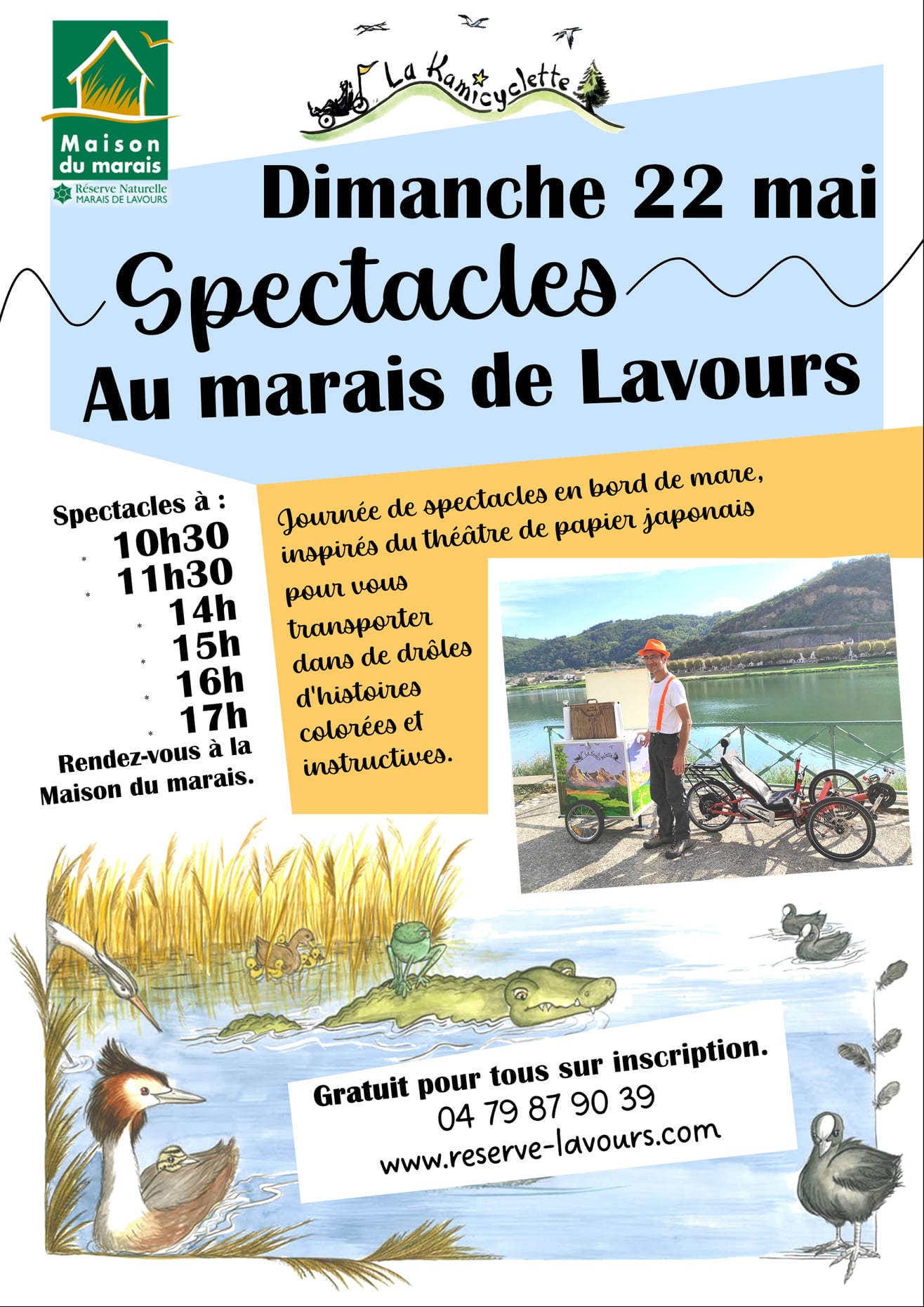 La Kamicyclette fête la Nature aussi au Marais de Lavours, le 22 mai 2022