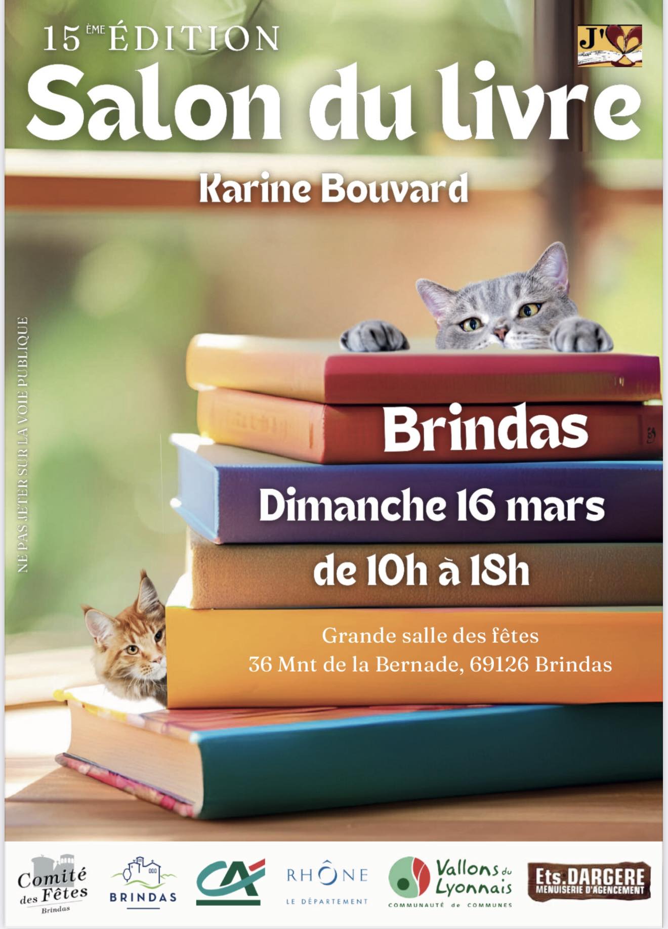 Salon du Livre de Brindas, le 16 mars 2025