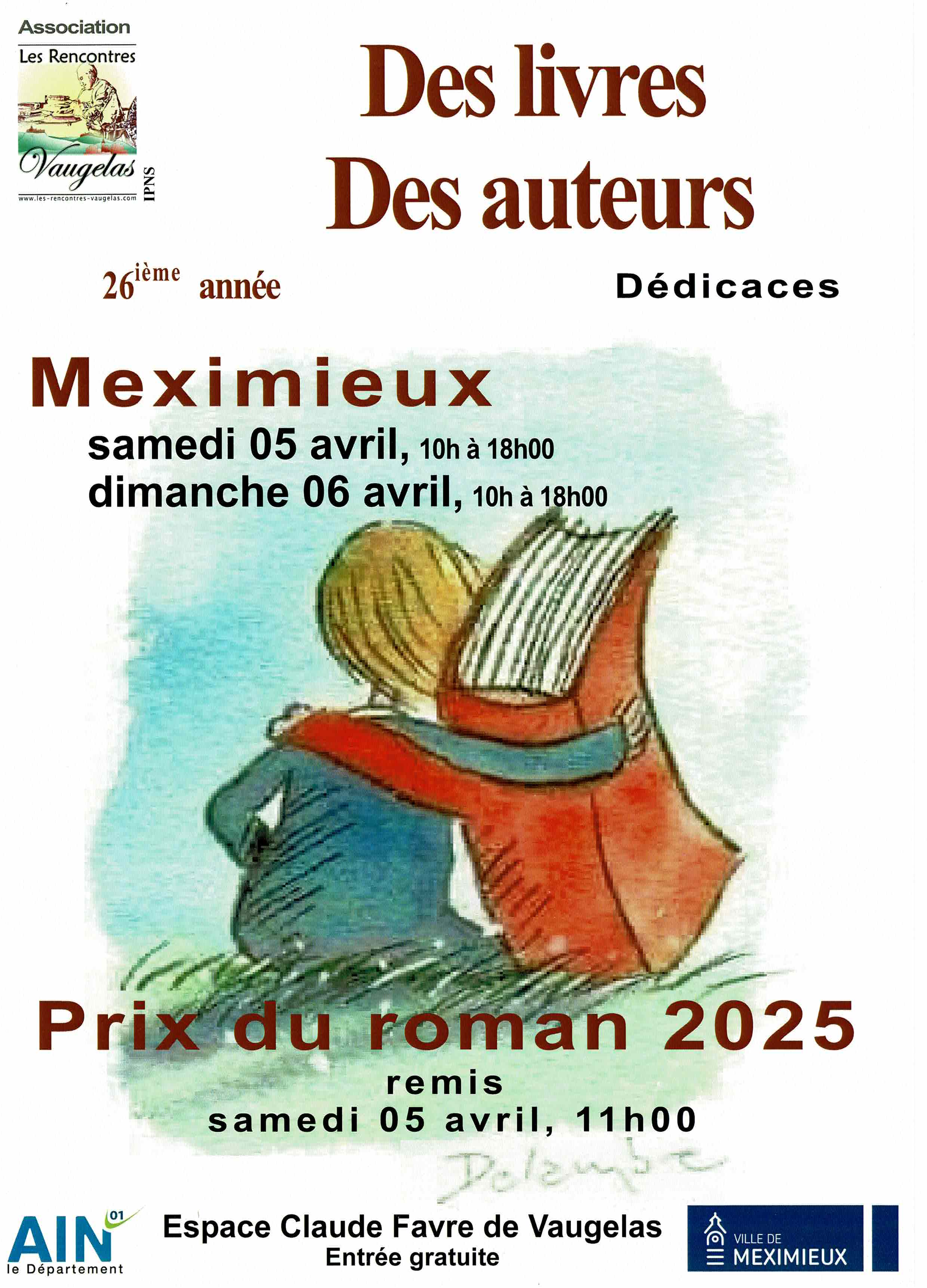 Des Livres, des Auteurs à Meximieux (01), le 5 et 6 avril 2025
